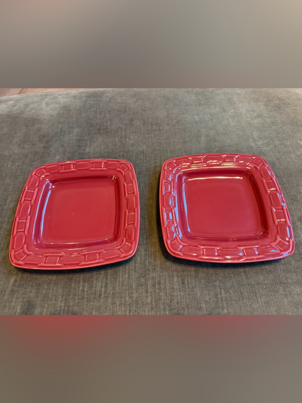 2 Longaberger Pottery Paprika Small 7” Plates EUC